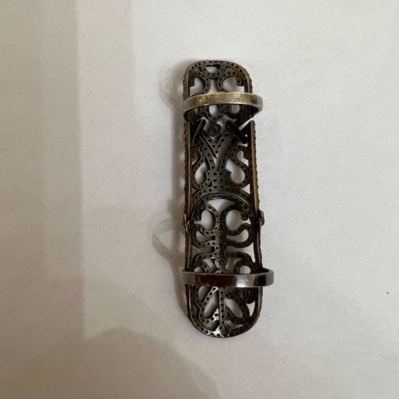 Bondage Ring Rhodium plated Silver tree phase size 6.5.Loree Rodkin Style - Picture 4 of 4